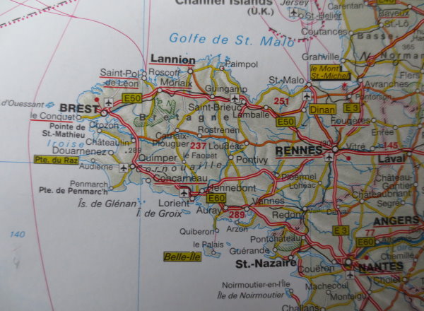 Karte Bretagne 